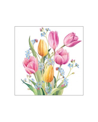 Servetele de masa, 20 buc, 33x33 cm, Tulips Bouquet - AMBIENTE